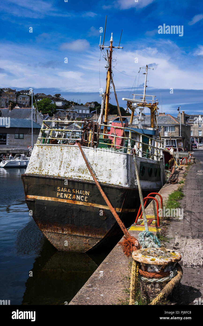 Newlyn harbour, one of the largest fishing ports, Cornwall, England, U