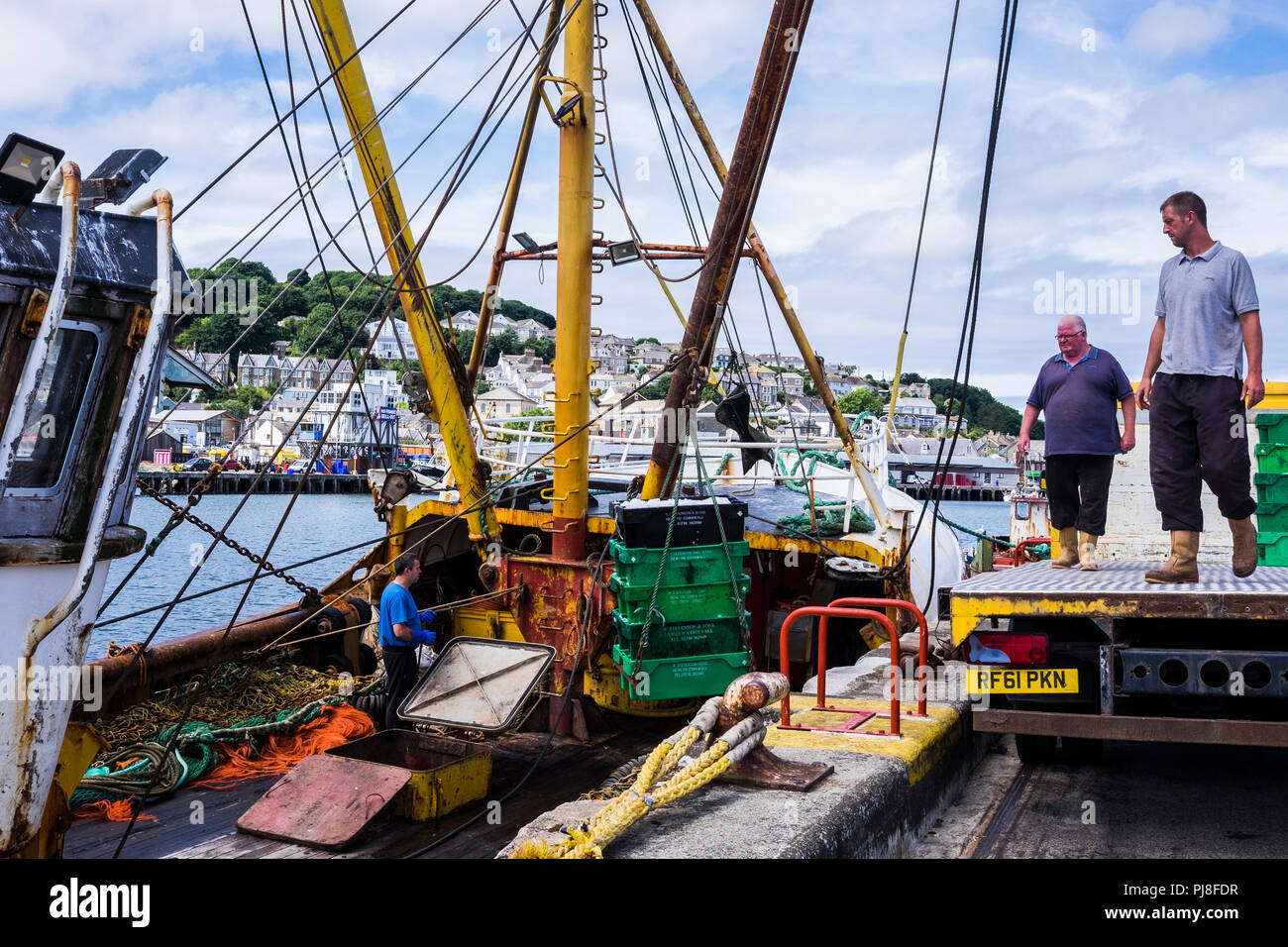 Newlyn harbour, one of the largest fishing ports, Cornwall, England, U