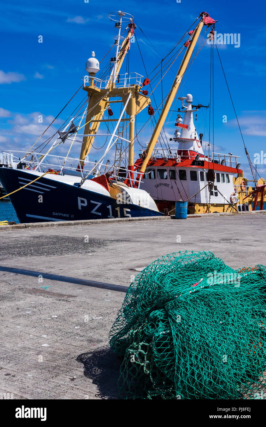 Newlyn harbour, one of the largest fishing ports, Cornwall, England, U
