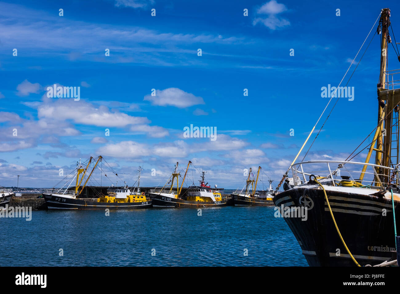 Newlyn harbour, one of the largest fishing ports, Cornwall, England, U