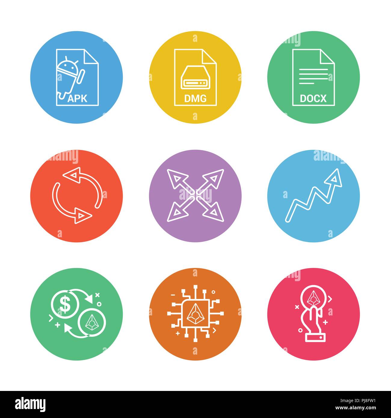 Apk android dmg apple docx docuument reset arrows graph