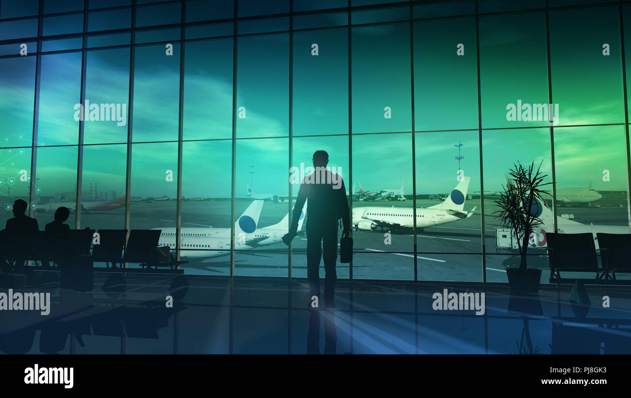 Airport silhouettes hi-res stock photography and images - Alamy