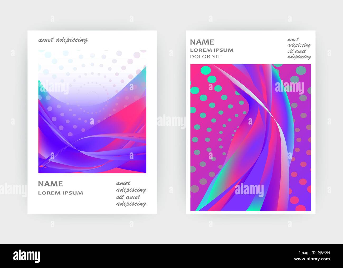 Fluid liquid shapes composition. Wavy geometric background. Colorful ...