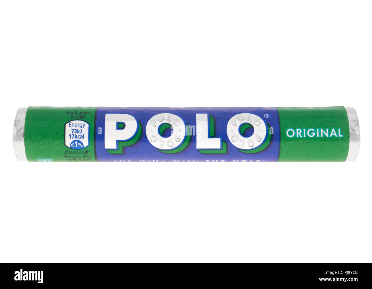 Packet of original Polo mints on white background Stock Photo