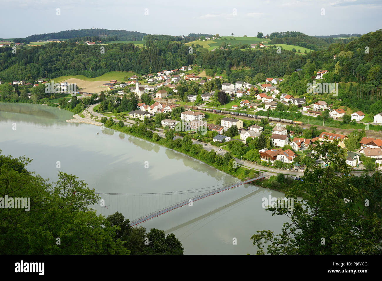 Blick Von Schloss Neuburg Am Inn Auf Die Vornbacher Enge Neuburg Am Inn Bei Passau In Niederbayern Stock Photo Alamy