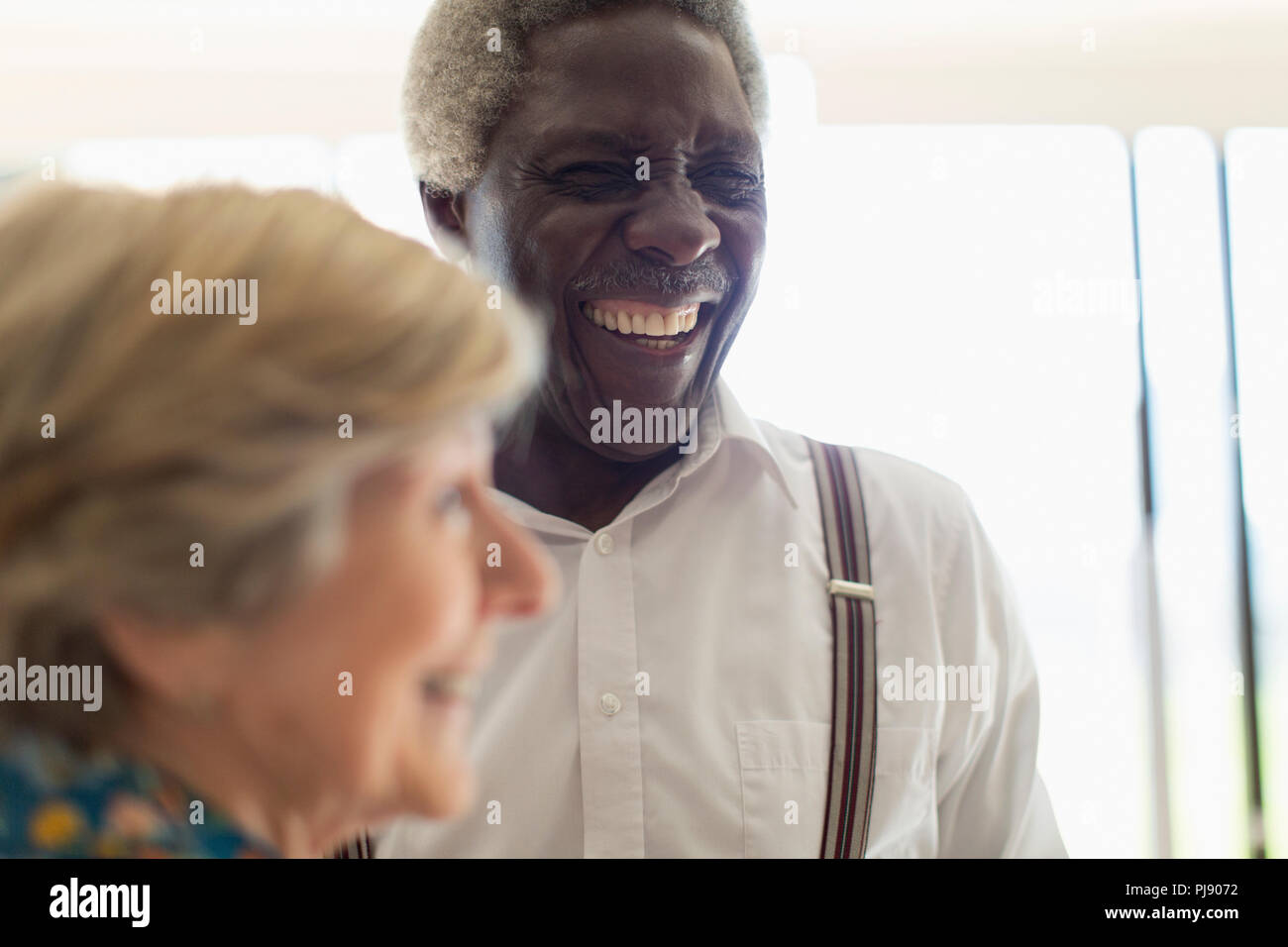 Laughing senior man Stock Photo