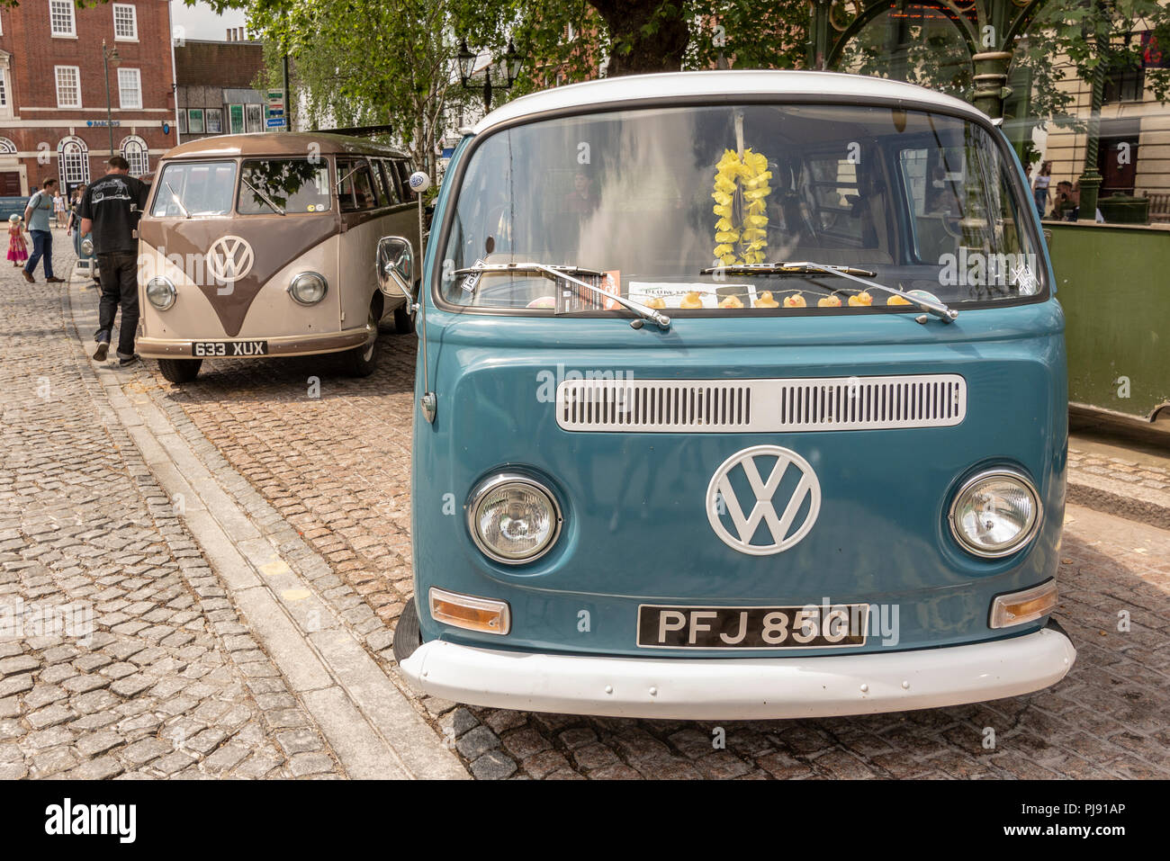 Volkswagen Camper Vans on display at the Plum Jam 2018 Horsham, West