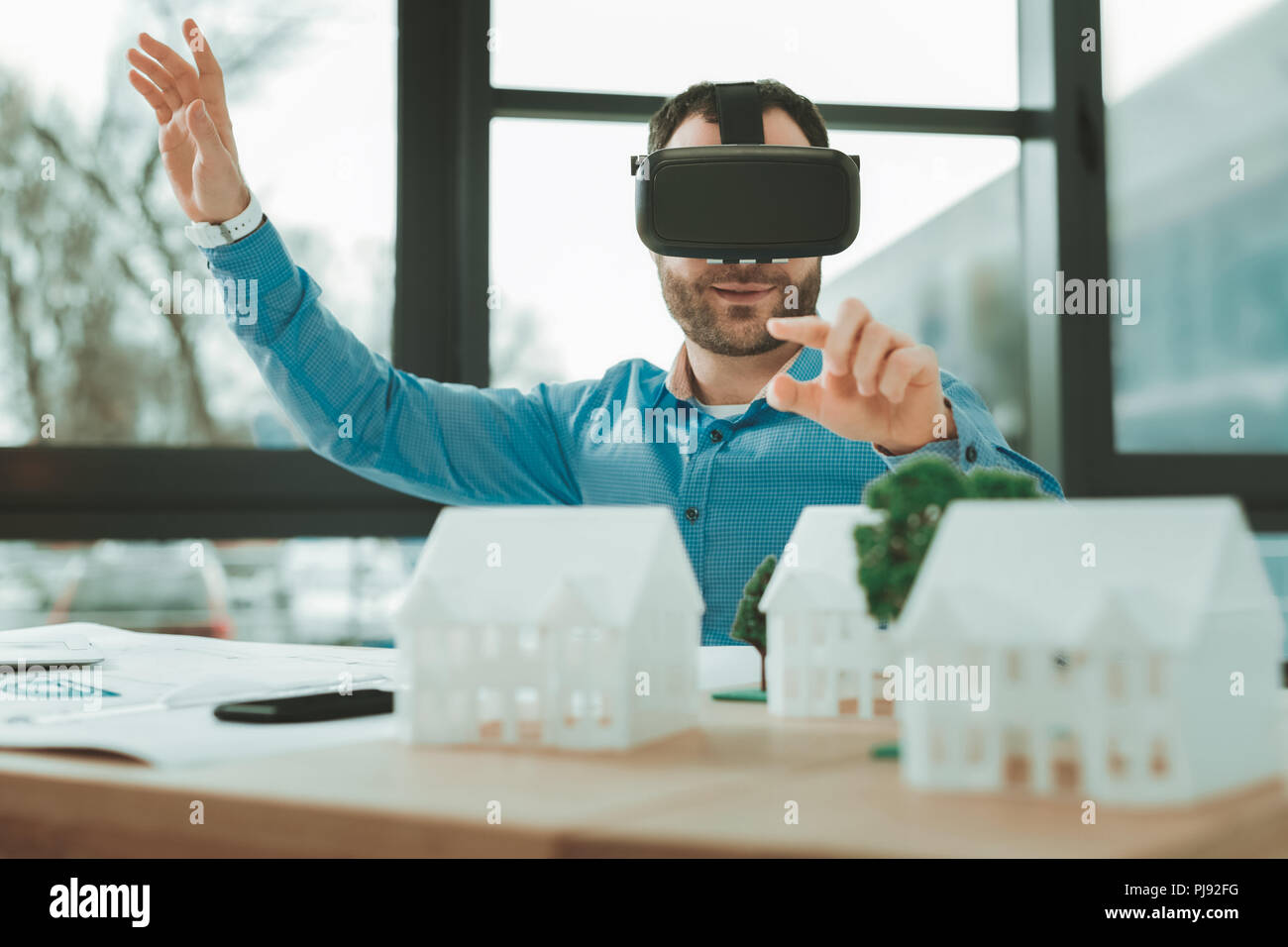 Happy future technology man hi-res stock photography and images - Alamy