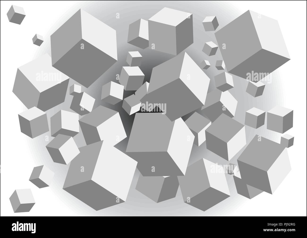 abstract background with white 3d cubes Stock Vector