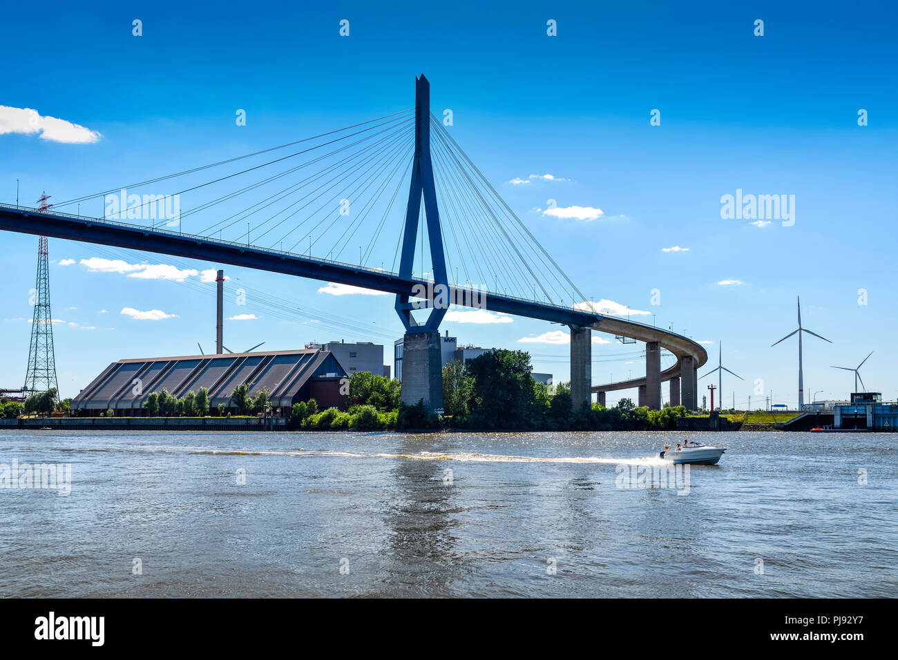Köhlbrandbrücke in Hamburg, Germany, Europe, Deutschland, Europa Stock Photo