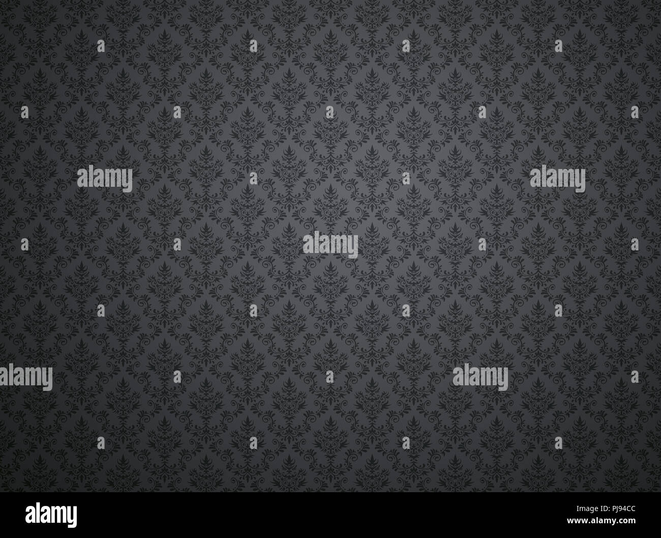 Black damask wallpaper with floral patterns Stock Photo Alamy