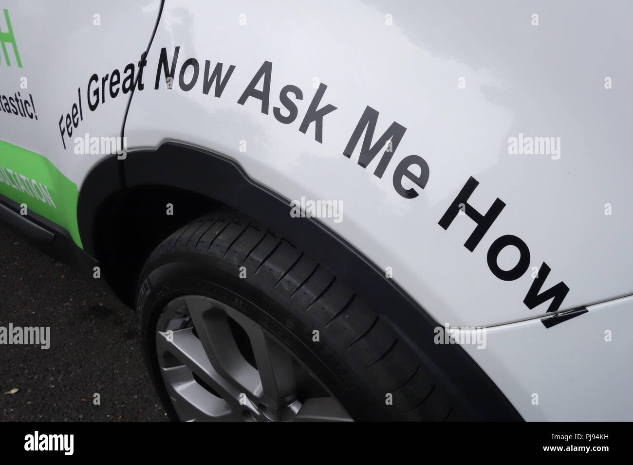 Feel Great Now Ask Me How signwritten on a Herbalife Health Coach Range ...