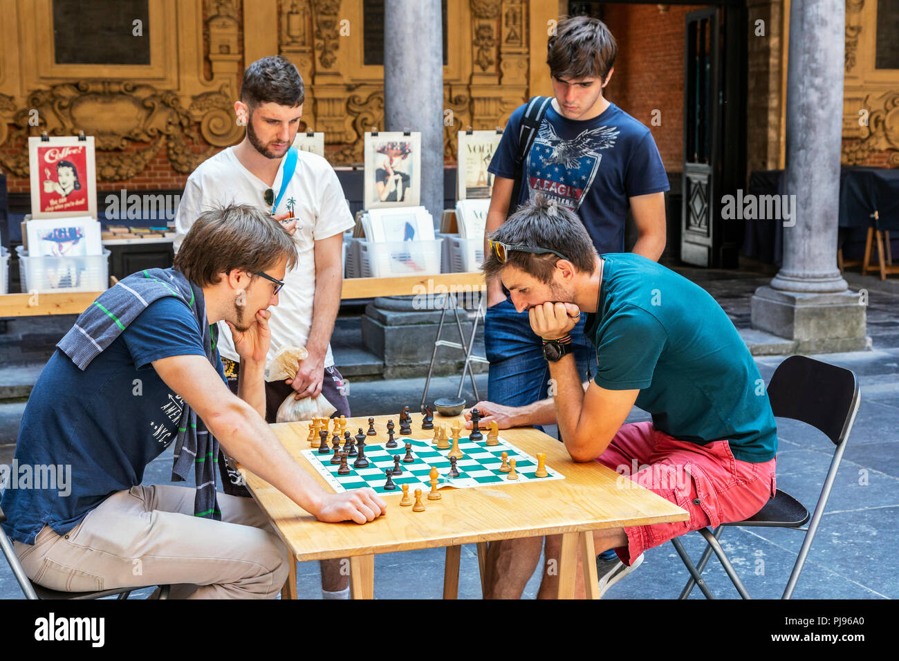 Chess Players. Two Men Play A Chess Stock Photo, Picture and Royalty Free  Image. Image 7563168.