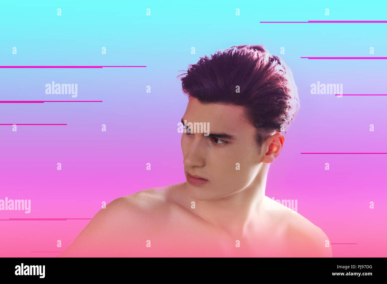 Portrait of a nice young brunette man Stock Photo - Alamy