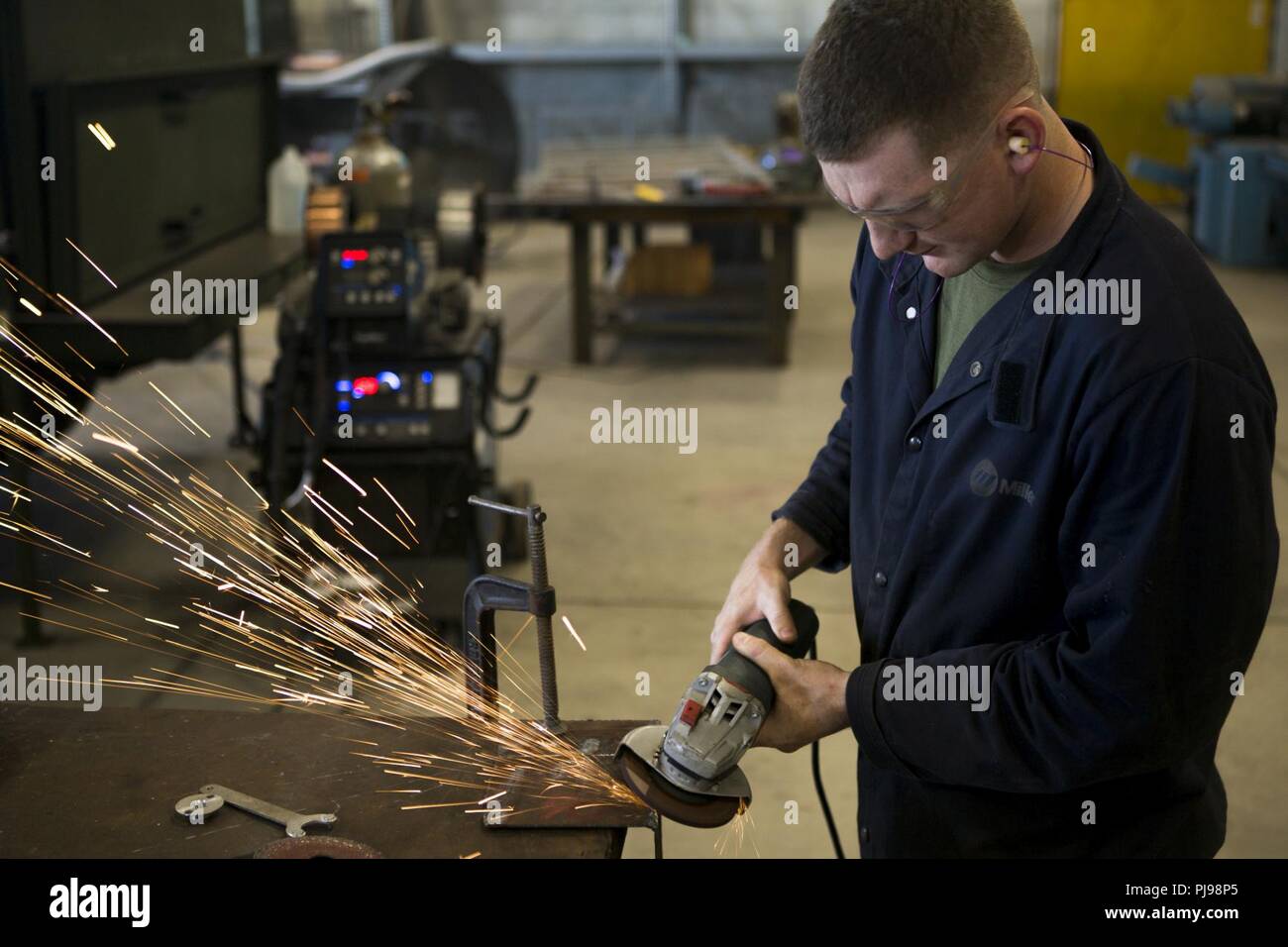 Lance Cpl. Derrek Ferguson, a welder with General Support Maintenance ...