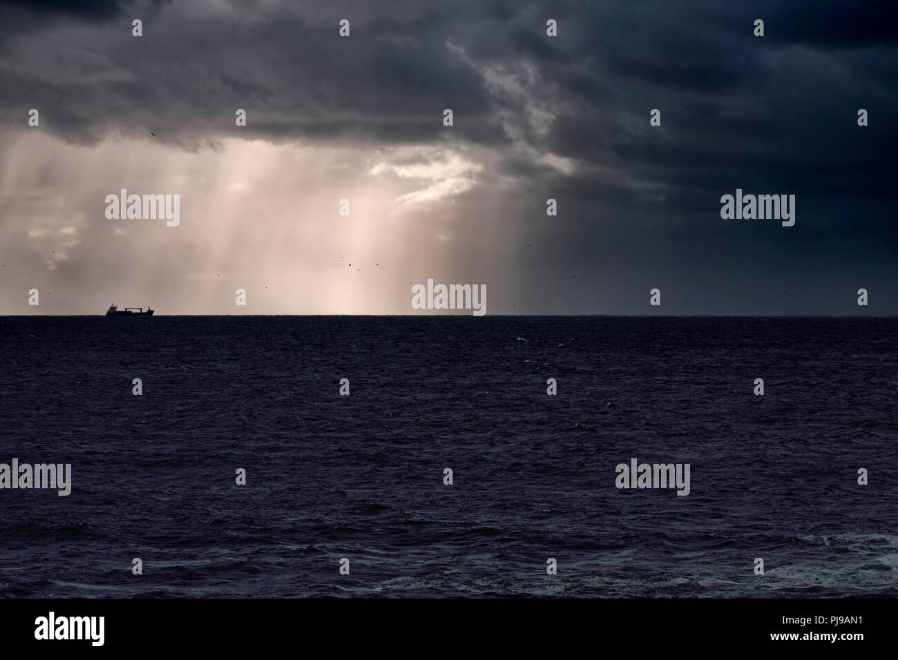 Cargo ship horizon blue sky clouds hi-res stock photography and images ...