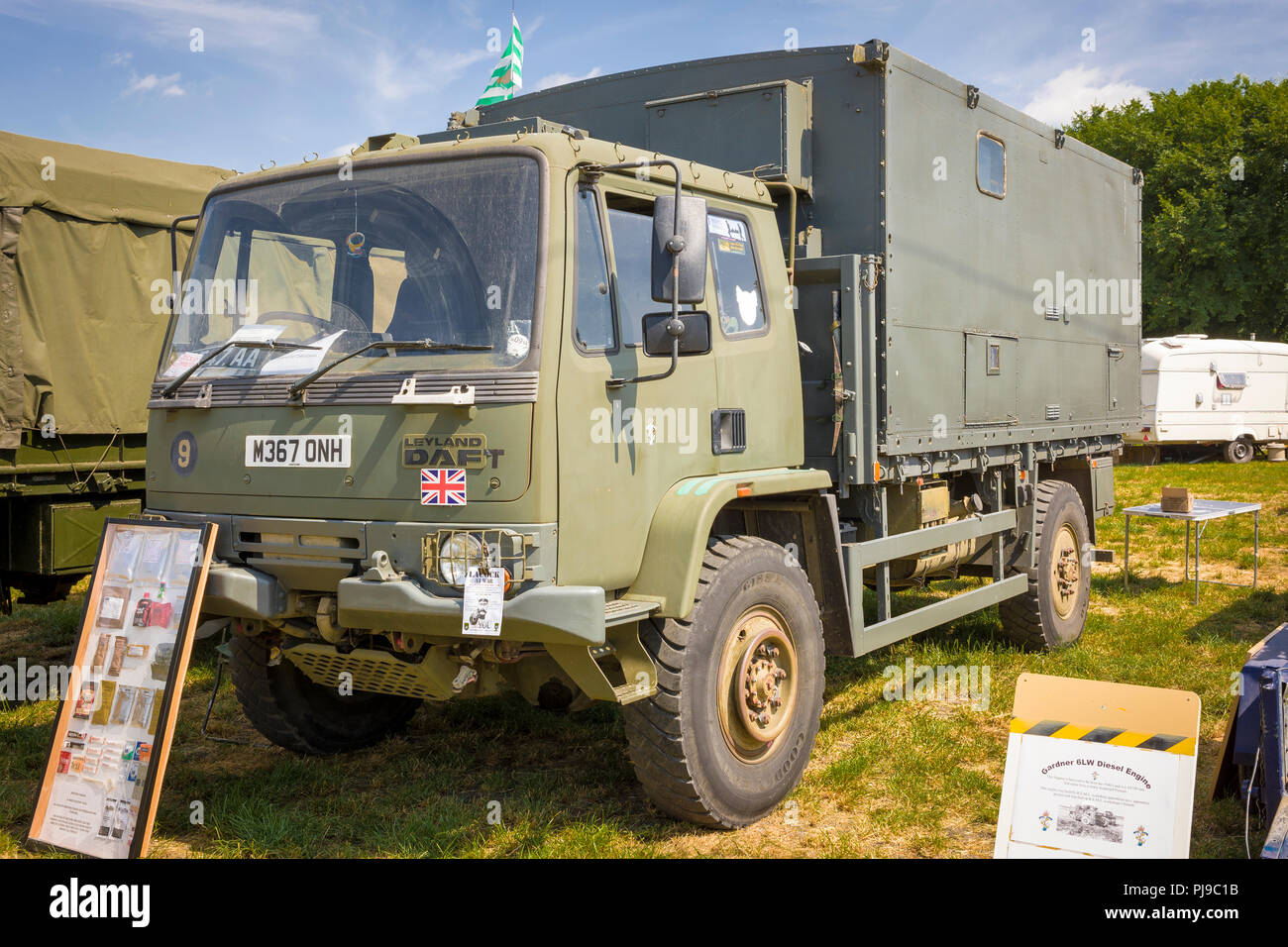 Ex-military Leyland DAF truck on display at an English country show Stock Photo