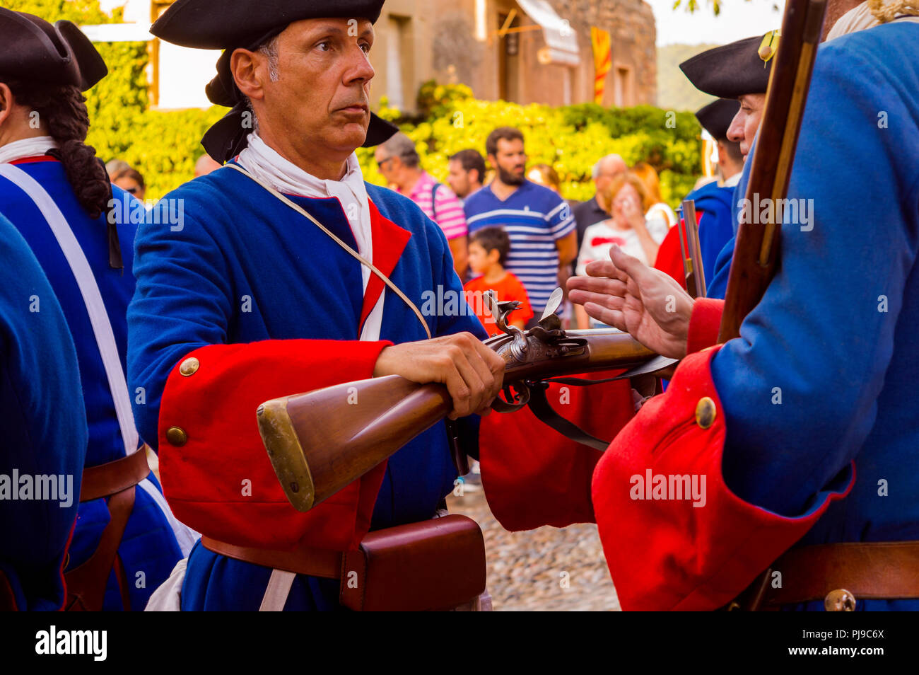Talamanca,Spain,aniversary of 1714 battle with the presence of Mr Quim Torra president of the Generalita of Catalunya Stock Photo