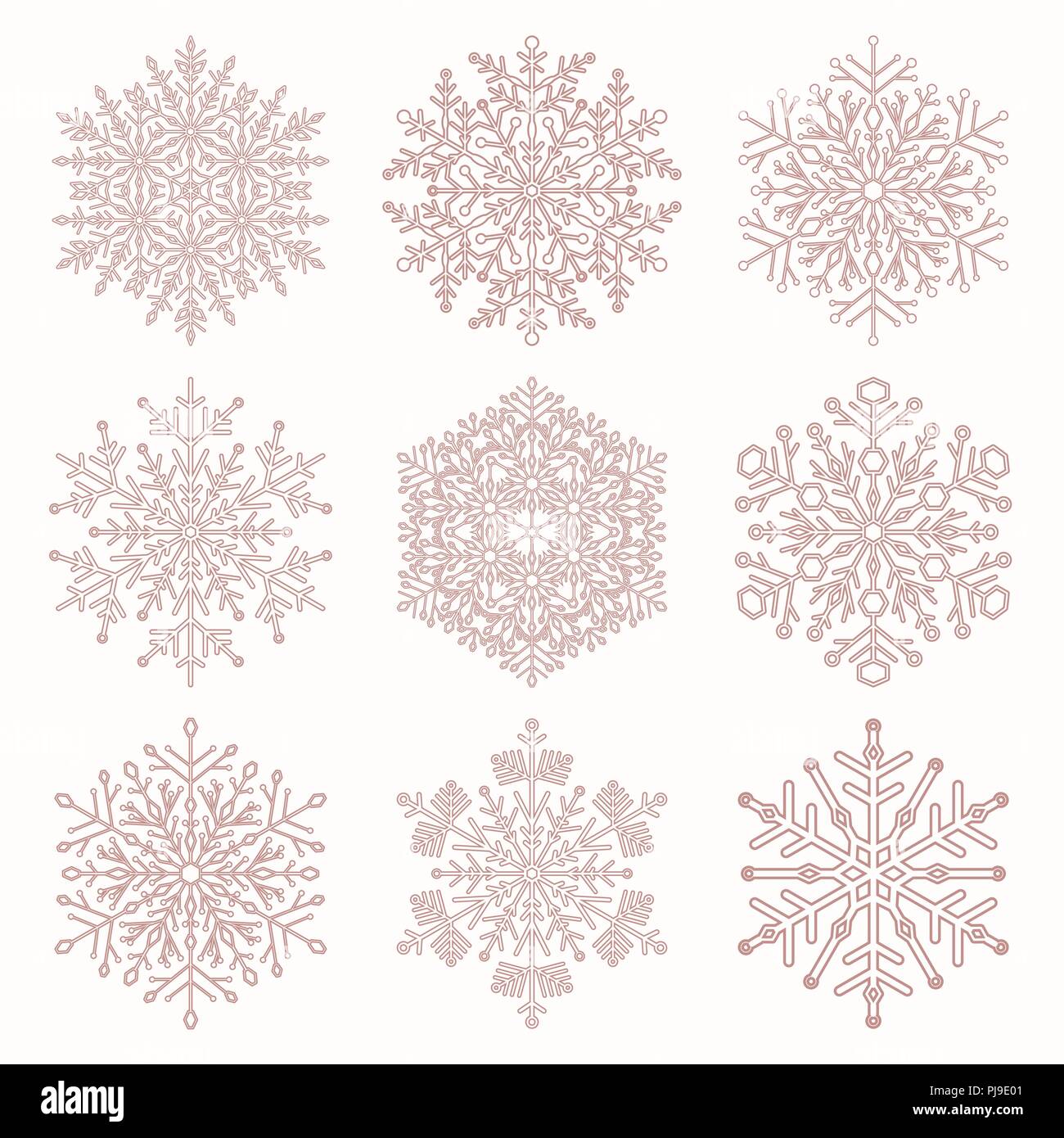 Set of Vector Snowflakes Stock Vector Image & Art - Alamy