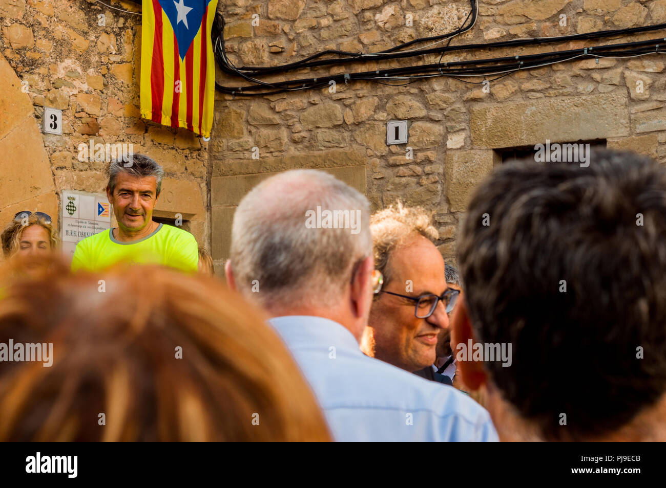 Talamanca,Spain,aniversary of 1714 battle with the presence of Mr Quim Torra president of the Generalita of Catalunya Stock Photo