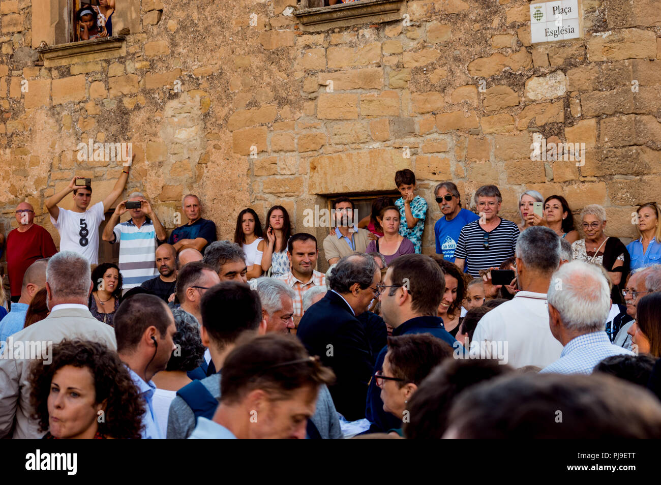 Talamanca,Spain,aniversary of 1714 battle with the presence of Mr Quim Torra president of the Generalita of Catalunya Stock Photo