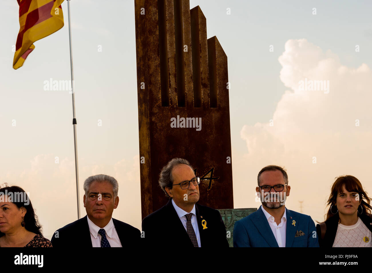 Talamanca,Spain,aniversary of 1714 battle with the presence of Mr Quim Torra president of the Generalita of Catalunya Stock Photo