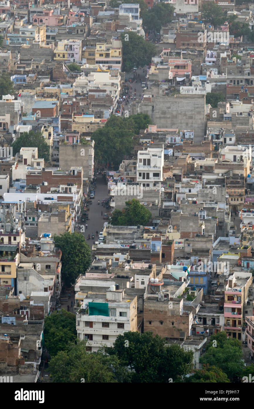 High angle view of Jaipur, Rajasthan, India Stock Photo