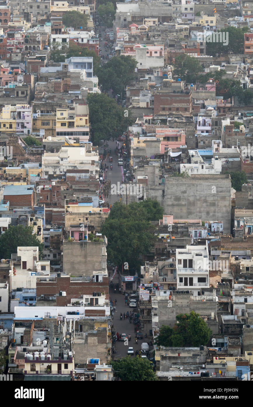 High angle view of Jaipur, Rajasthan, India Stock Photo