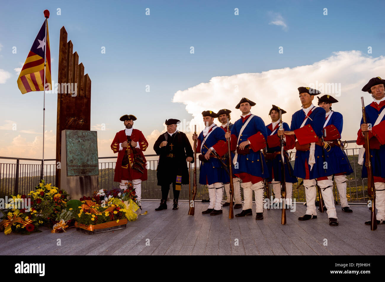 Talamanca,Spain,aniversary of 1714 battle with the presence of Mr Quim Torra president of the Generalita of Catalunya Stock Photo