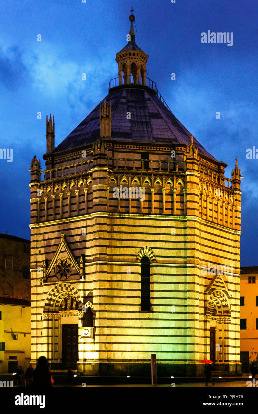 Italy Tuscany Pistoia: Baptistery of San Giovanni in corte Stock Photo