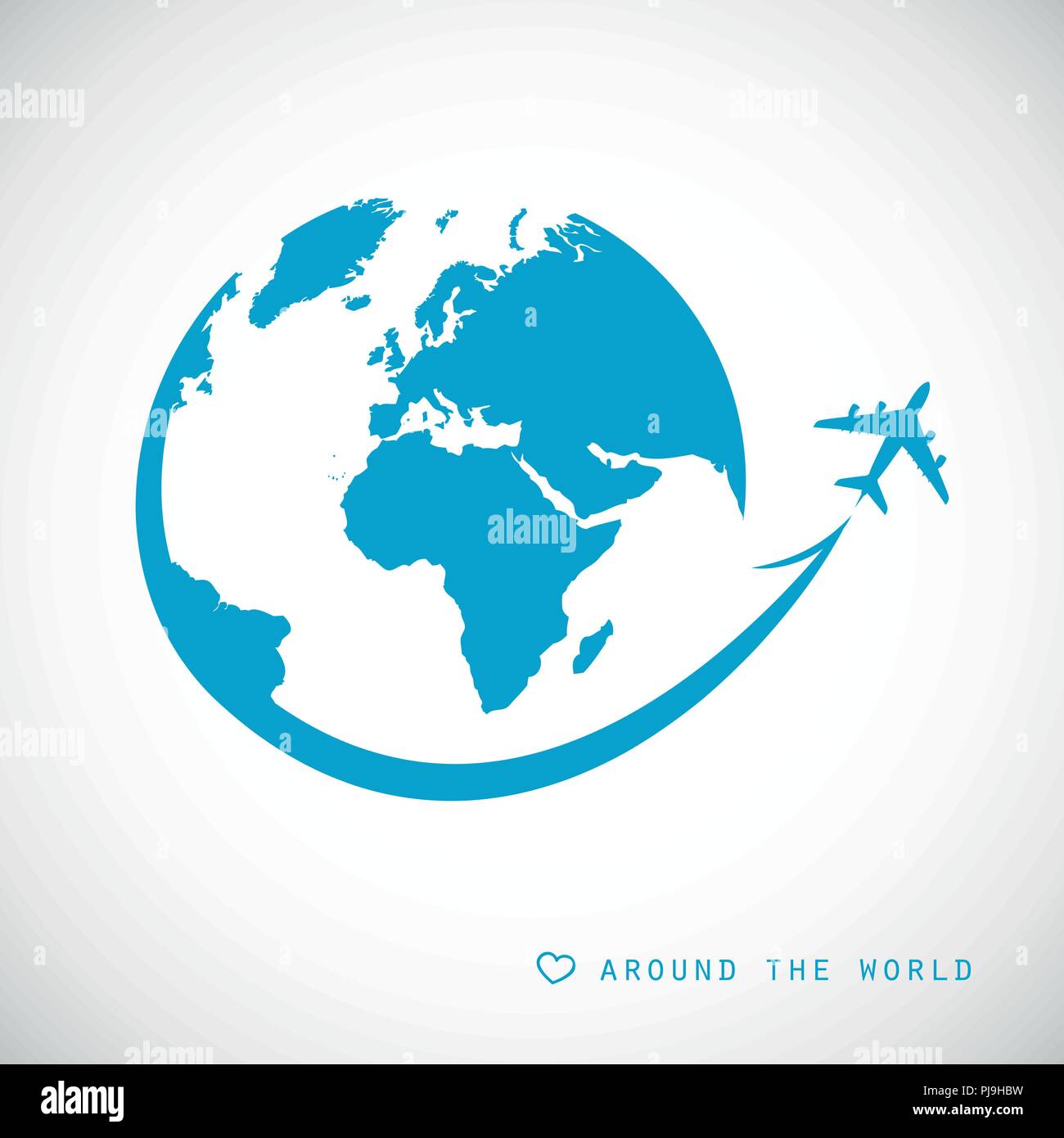 plane flying around the blue globe vector illustration EPS10 Stock Vector