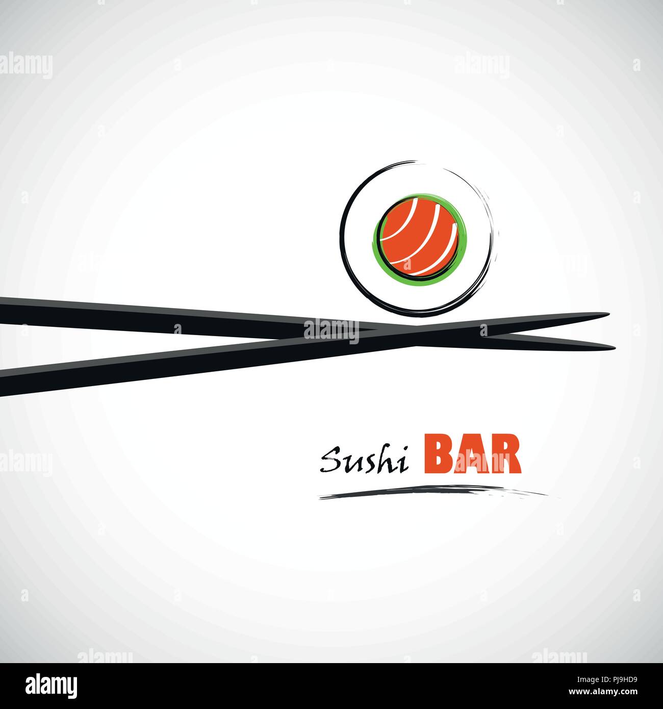 sushi bar with salmon line drawing vector illustration EPS10 Stock Vector