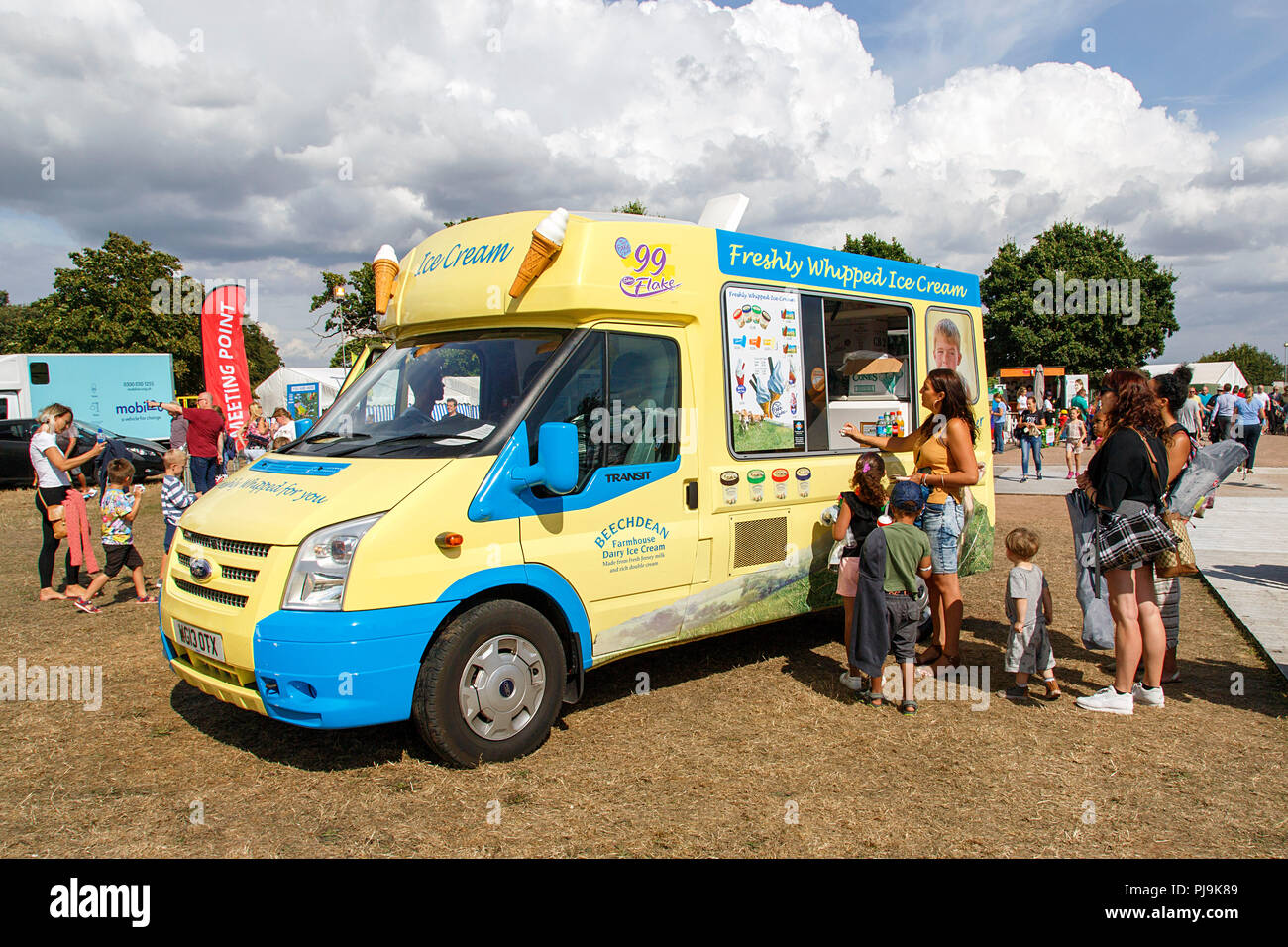 Bristol, UK August 09, 2018 An ice cream van at Bristol International