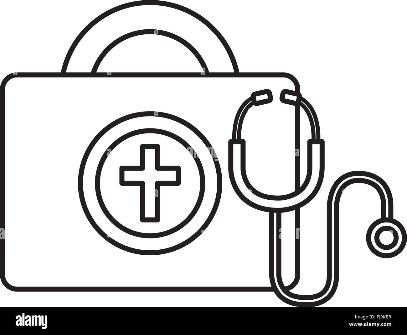 medical kit with stethoscope vector illustration design Stock Vector ...