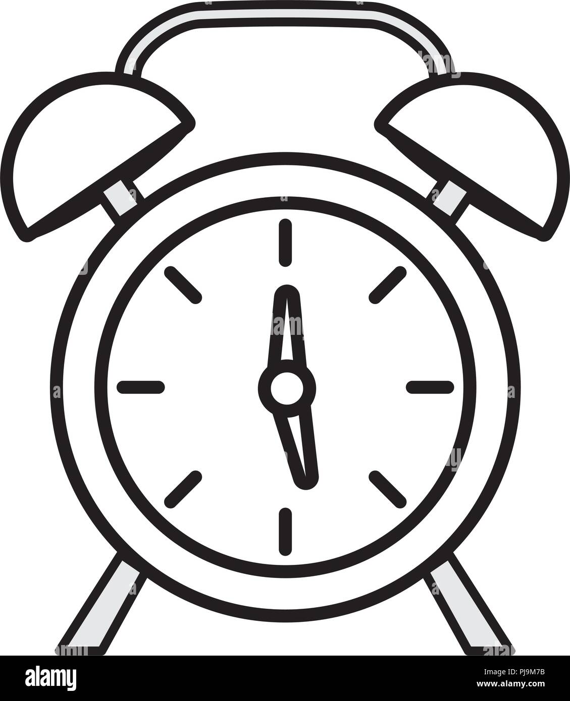 alarm clock icon over white background, vector illustration Stock ...