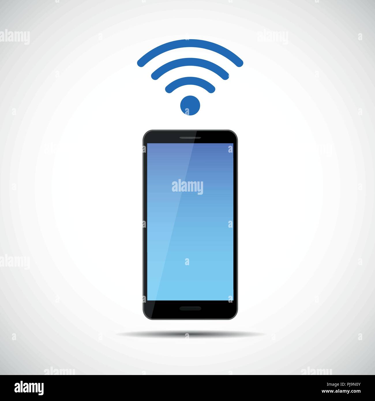free wi-fi symbol smartphone mobile phone vector illustration EPS10 Stock Vector