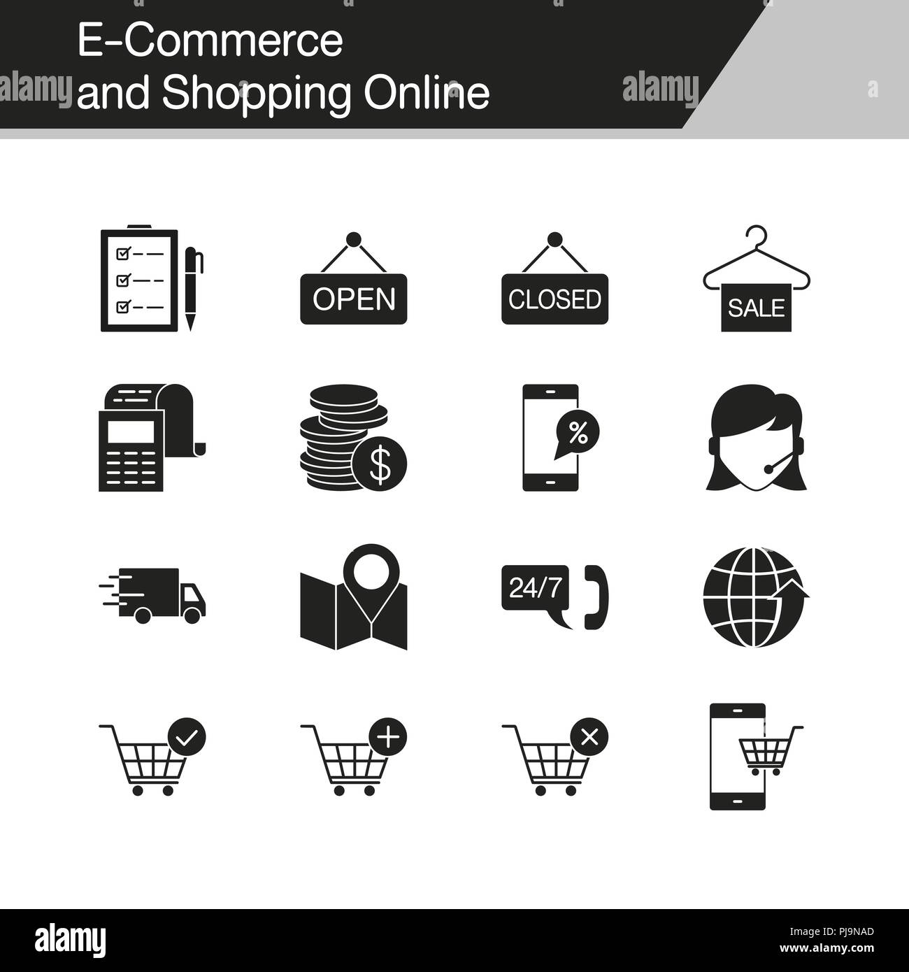 and Shopping online icons. Design for presentation, graphic