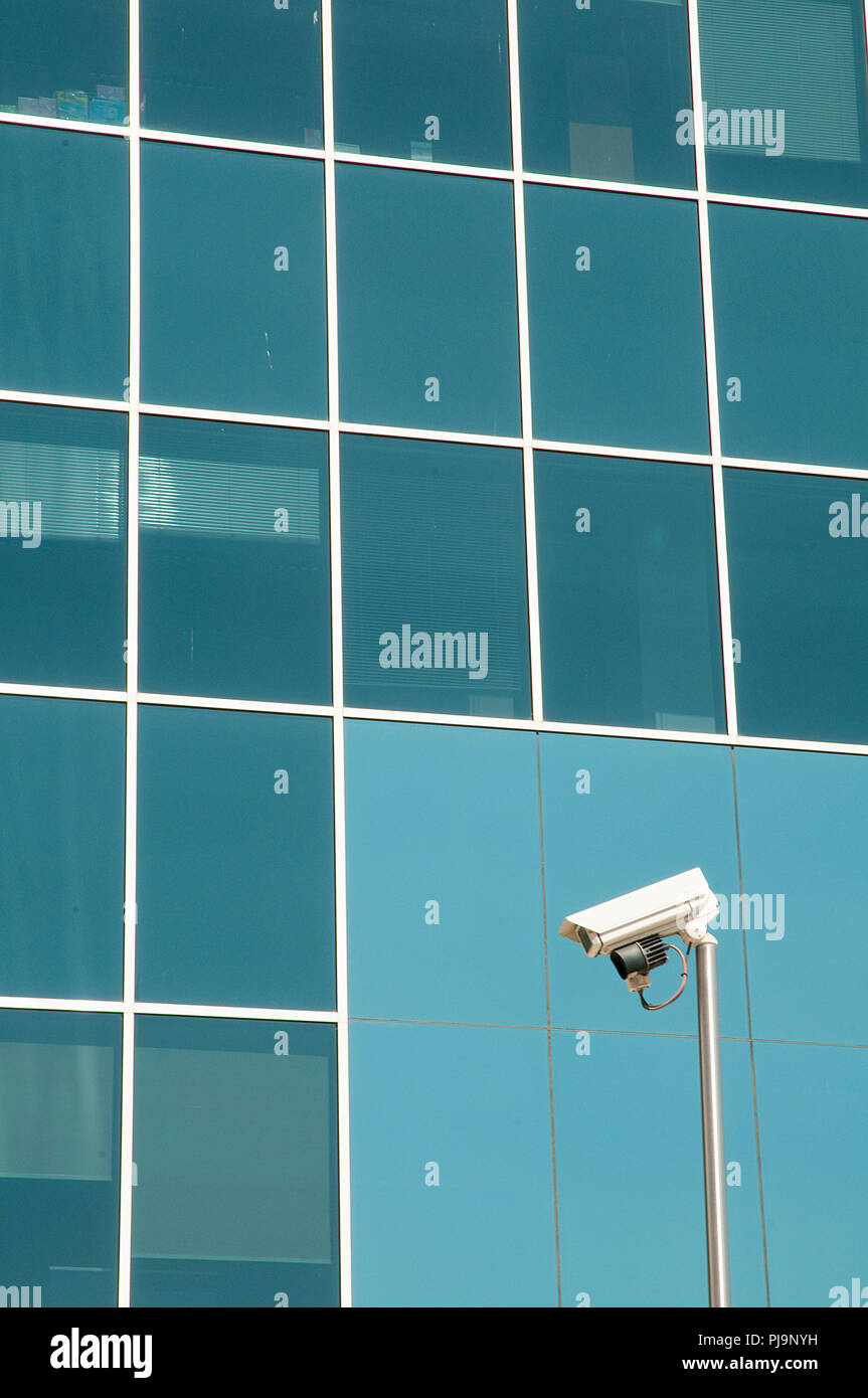 Detail of office building and security camera. Stock Photo