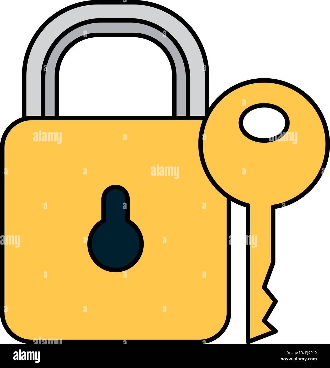 secure padlock and key vector illustration design Stock Vector Image ...