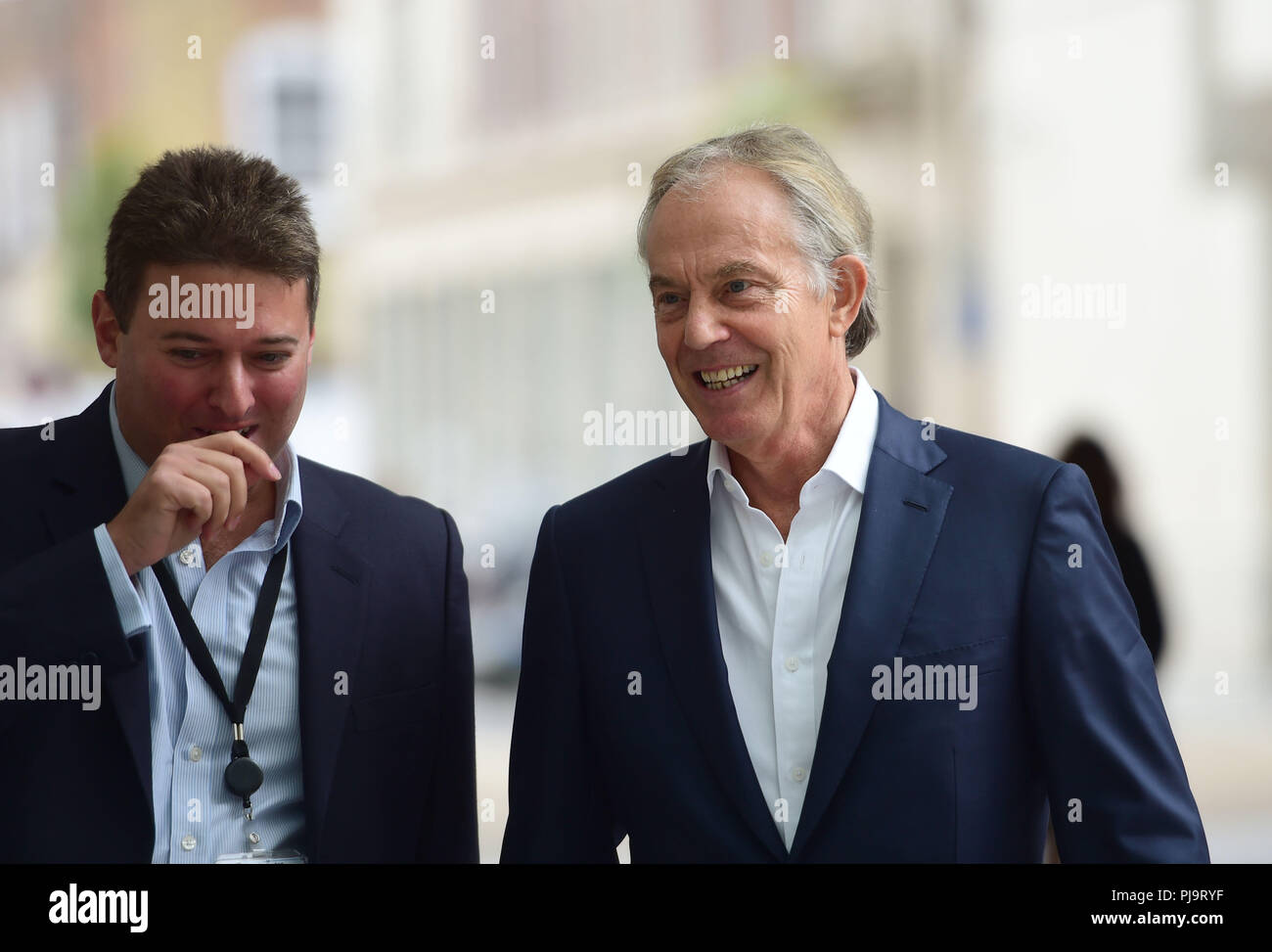 Former prime minister Tony Blair arriving at BBC New Broadcasting House