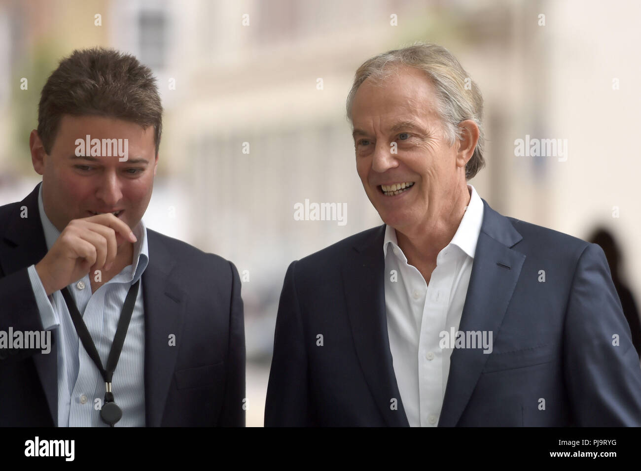 Former prime minister Tony Blair arriving at BBC New Broadcasting House