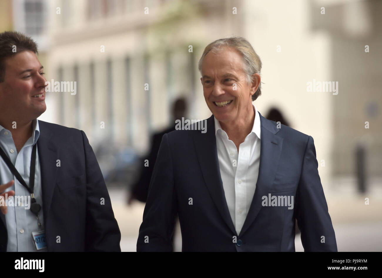 Former prime minister Tony Blair arriving at BBC New Broadcasting House