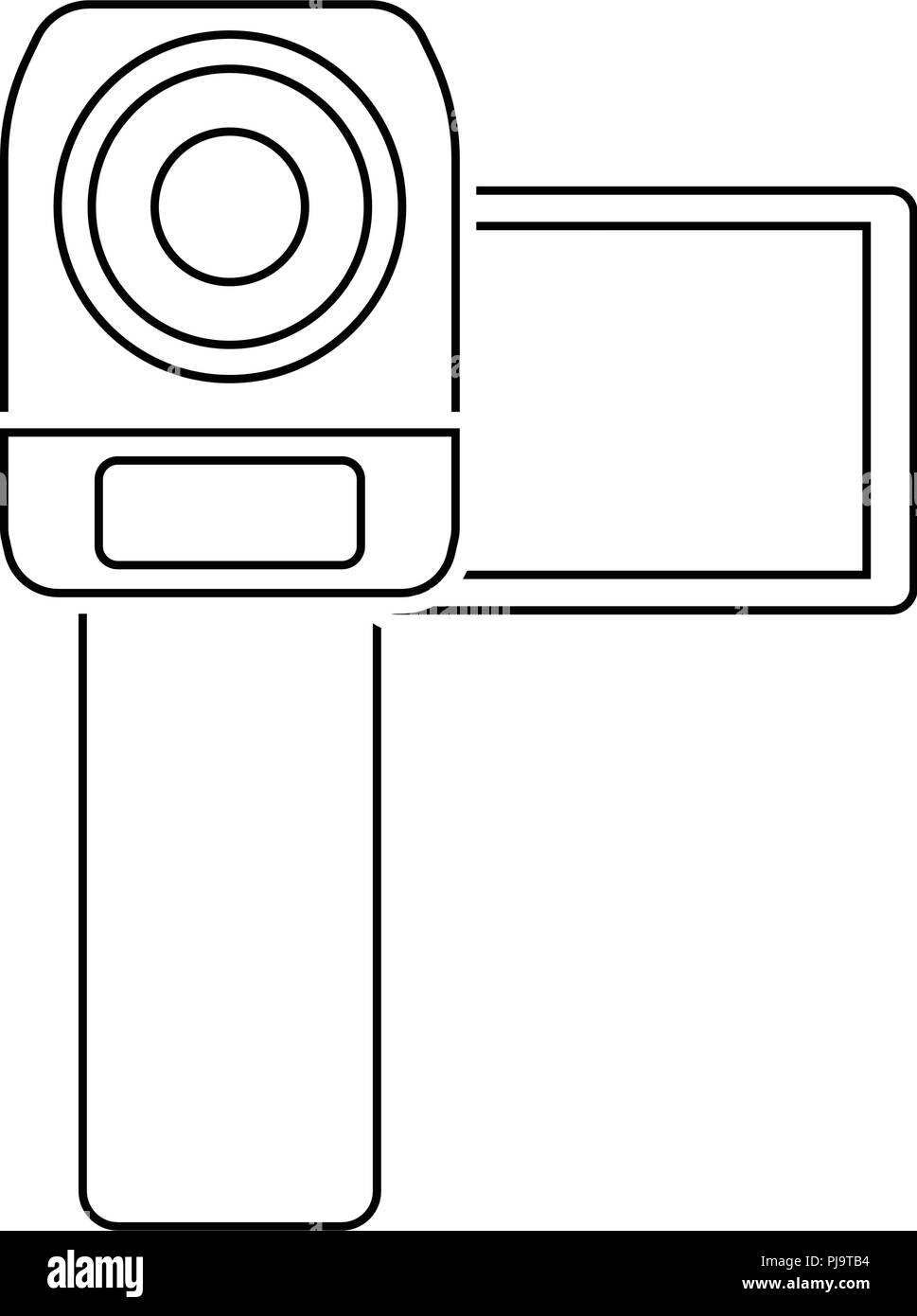 Video camera icon. Thin line design. Vector illustration Stock Vector ...