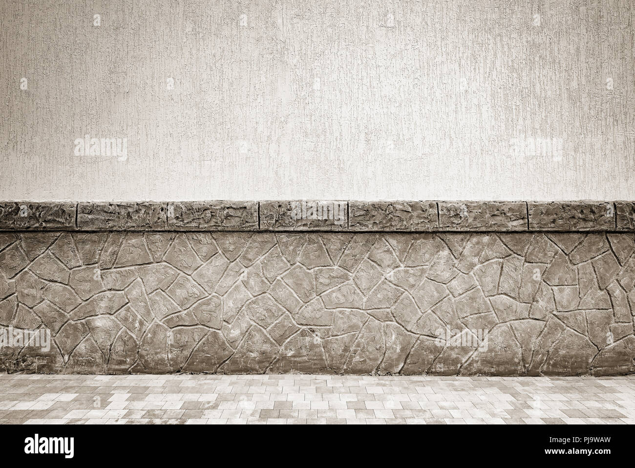 Cement an brick wall and stone floor background Stock Photo - Alamy