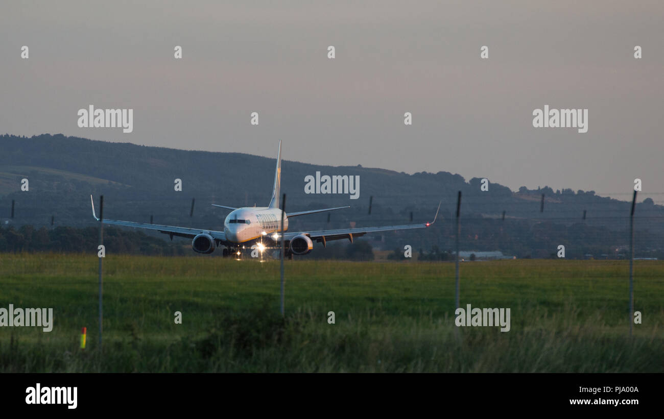 Ryanair seen at Glasgow International Airport, Renfrewshire, Scotland