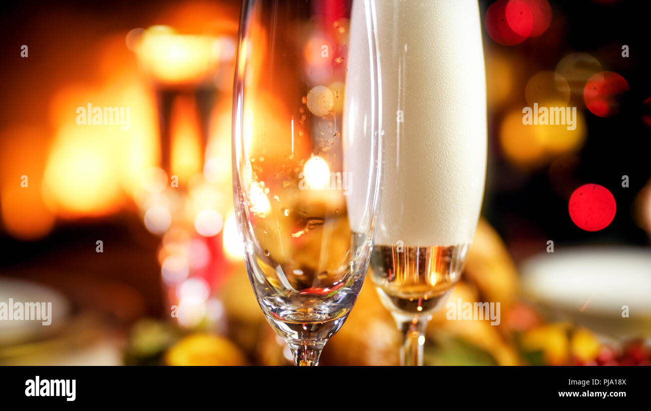 Two glasses filled bubbly champagne hi-res stock photography and images ...