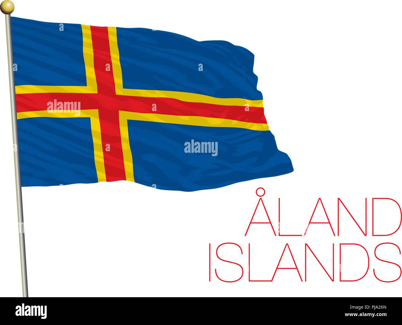 Aland Islands Flag Isolated On The White Background Stock Vector Image Art Alamy