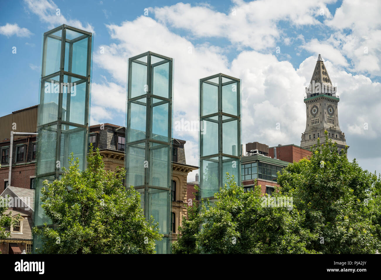 Towers of the Holocaust Memorial in Boston Stock Photo