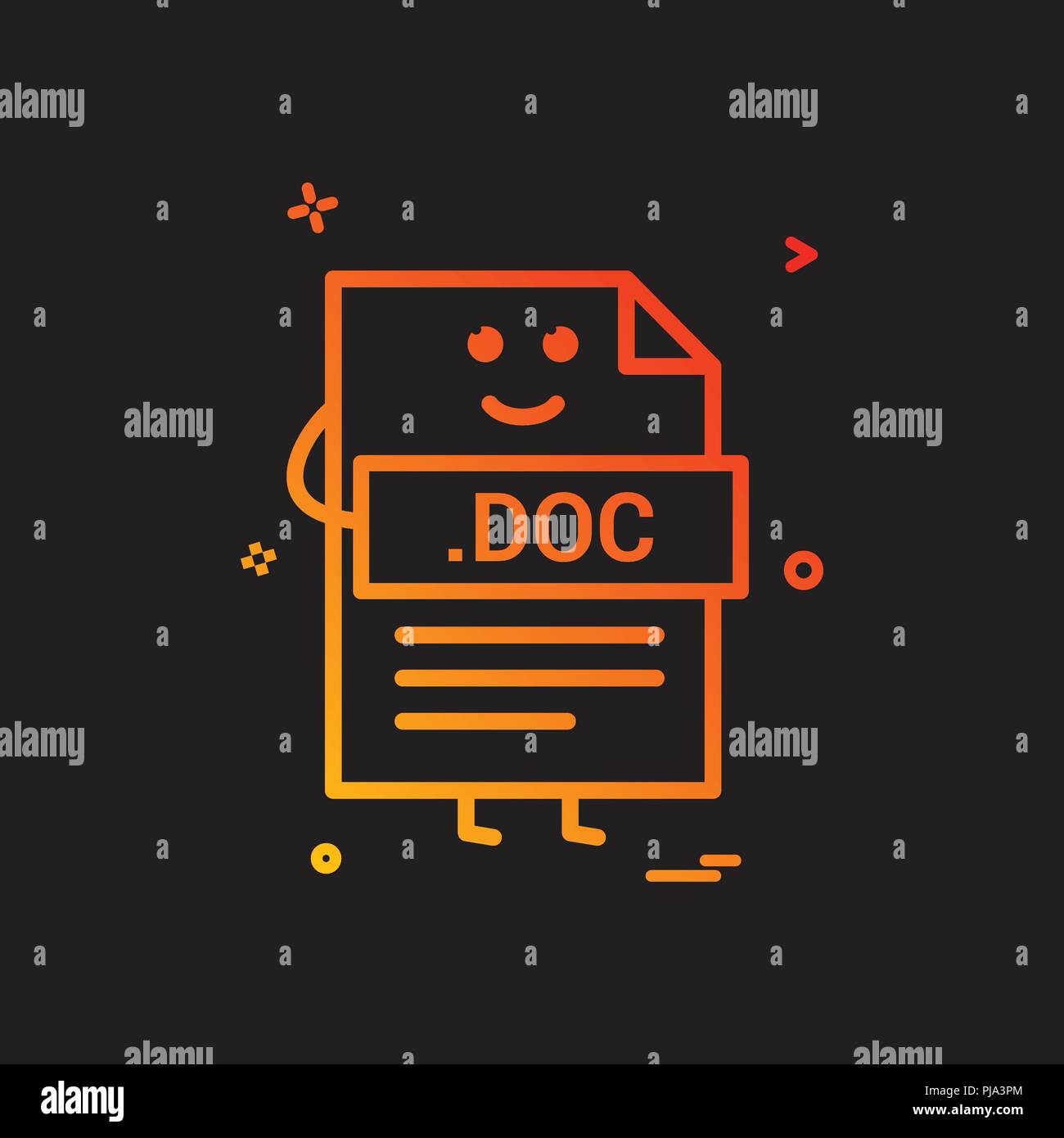 Computer doc document file format type icon vector design Stock Vector ...