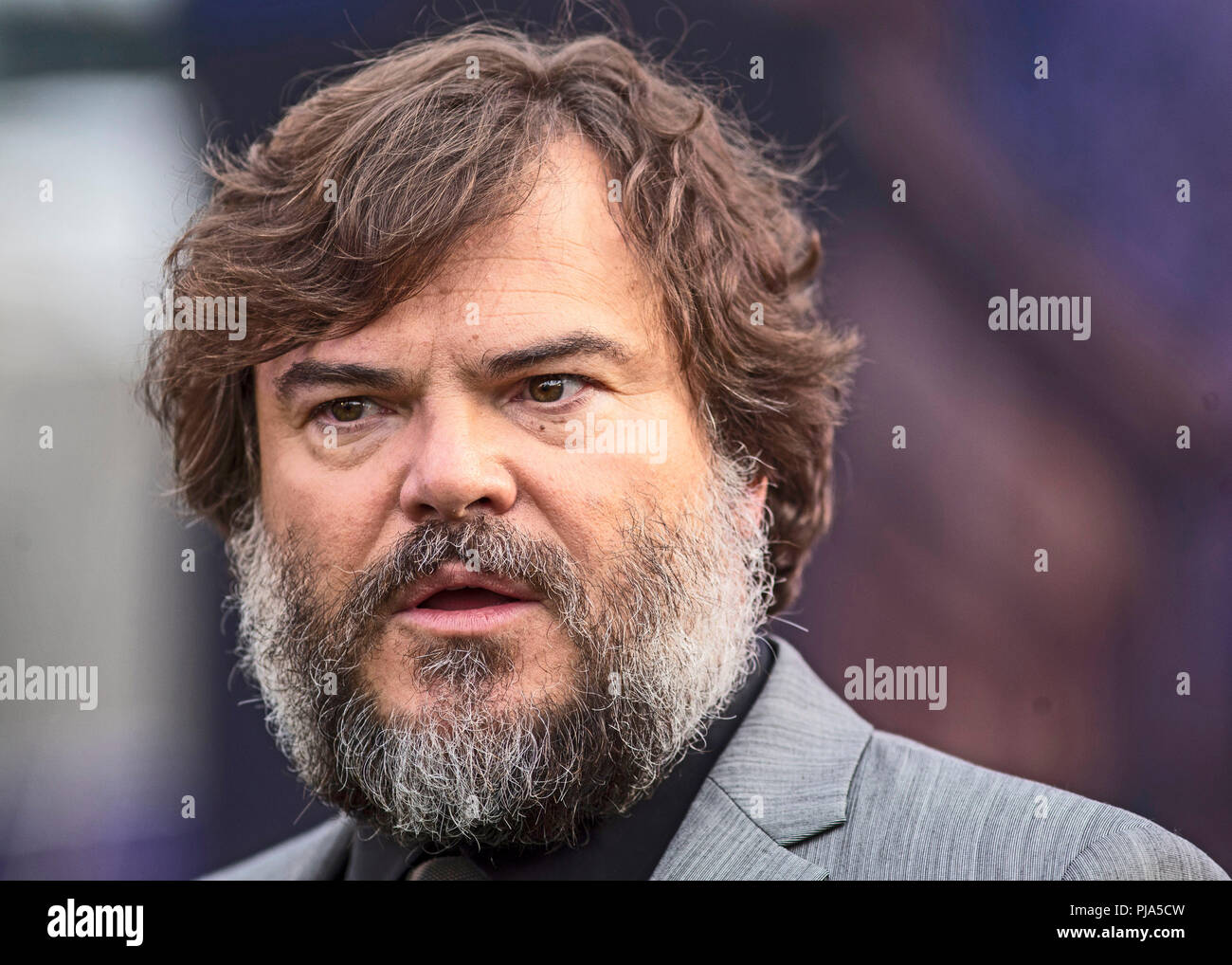 Jack Black during the world premiere of The House with a Clock in Its Walls at Westfield in White City, London. Stock Photo